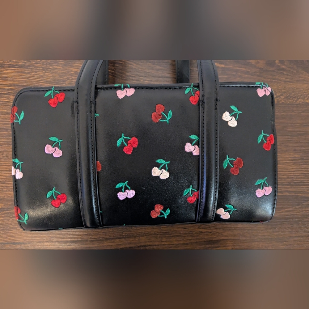 Betsey Johnson Black Bag with Cherry Embroidery. ❤️❤️Brand New ❤️❤️ - Picture 4 of 7